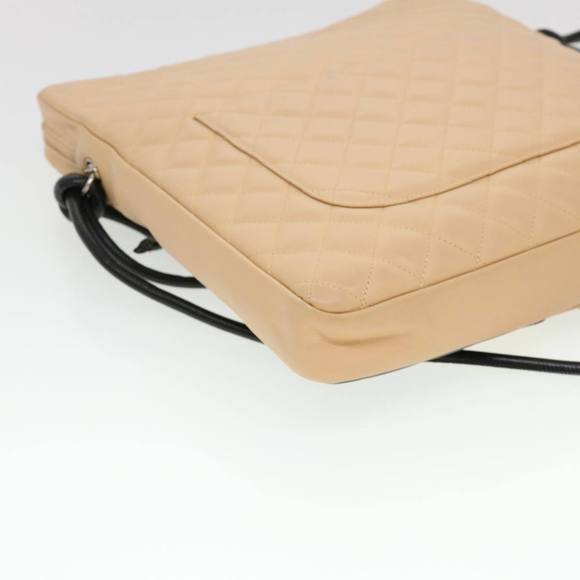 CHANEL Cambon Line Shoulder Bag Caviar Skin Beige CC Auth am4027 - Picture 16 of 16